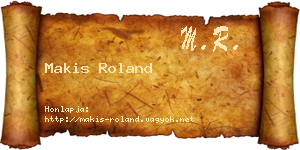 Makis Roland névjegykártya